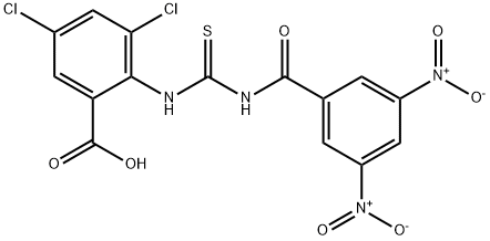 3,5-DICHLORO-2-[[[(3,5-DINITROBENZOYL)AMINO]THIOXOMETHYL]AMINO]-BENZOIC ACID Struktur