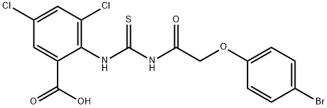 2-[[[[(4-BROMOPHENOXY)ACETYL]AMINO]THIOXOMETHYL]AMINO]-3,5-DICHLORO-BENZOIC ACID Struktur