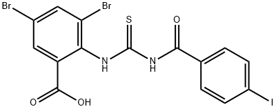 3,5-DIBROMO-2-[[[(4-IODOBENZOYL)AMINO]THIOXOMETHYL]AMINO]-BENZOIC ACID Struktur