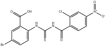 5-BROMO-2-[[[(2-CHLORO-4-NITROBENZOYL)AMINO]THIOXOMETHYL]AMINO]-BENZOIC ACID Struktur