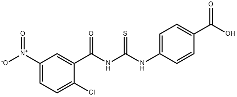 4-[[[(2-CHLORO-5-NITROBENZOYL)AMINO]THIOXOMETHYL]AMINO]-BENZOIC ACID Struktur