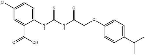 5-CHLORO-2-[[[[[4-(1-METHYLETHYL)PHENOXY]ACETYL]AMINO]THIOXOMETHYL]AMINO]-BENZOIC ACID Struktur