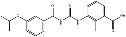 2-METHYL-3-[[[[3-(1-METHYLETHOXY)BENZOYL]AMINO]THIOXOMETHYL]AMINO]-BENZOIC ACID Struktur