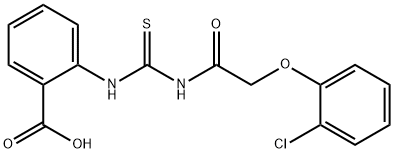 2-[[[[(2-CHLOROPHENOXY)ACETYL]AMINO]THIOXOMETHYL]AMINO]-BENZOIC ACID Struktur