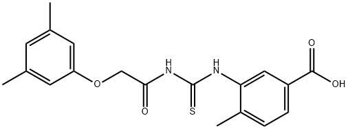 3-[[[[(3,5-DIMETHYLPHENOXY)ACETYL]AMINO]THIOXOMETHYL]AMINO]-4-METHYL-BENZOIC ACID Struktur