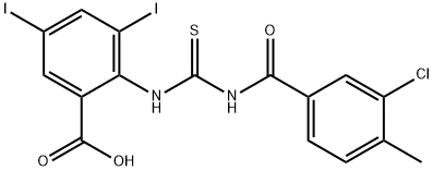 2-[[[(3-CHLORO-4-METHYLBENZOYL)AMINO]THIOXOMETHYL]AMINO]-3,5-DIIODO-BENZOIC ACID Struktur