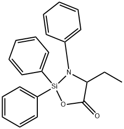 1-Oxa-3-aza-2-silacyclopentan-5-one, 4-ethyl-2,2,3-triphenyl- Struktur