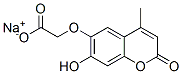 sodium [(7-hydroxy-4-methyl-2-oxo-2H-1-benzopyran-6-yl)oxy]acetate Struktur