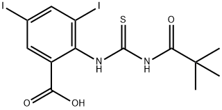 2-[[[(2,2-DIMETHYL-1-OXOPROPYL)AMINO]THIOXOMETHYL]AMINO]-3,5-DIIODO-BENZOIC ACID Struktur