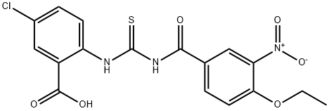 5-CHLORO-2-[[[(4-ETHOXY-3-NITROBENZOYL)AMINO]THIOXOMETHYL]AMINO]-BENZOIC ACID Struktur