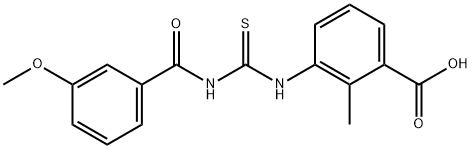 3-[[[(3-METHOXYBENZOYL)AMINO]THIOXOMETHYL]AMINO]-2-METHYL-BENZOIC ACID Struktur