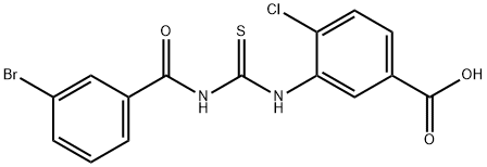 3-[[[(3-BROMOBENZOYL)AMINO]THIOXOMETHYL]AMINO]-4-CHLORO-BENZOIC ACID Struktur