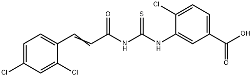 4-CHLORO-3-[[[[3-(2,4-DICHLOROPHENYL)-1-OXO-2-PROPENYL]AMINO]THIOXOMETHYL]AMINO]-BENZOIC ACID Struktur