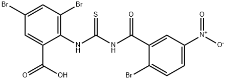 3,5-DIBROMO-2-[[[(2-BROMO-5-NITROBENZOYL)AMINO]THIOXOMETHYL]AMINO]-BENZOIC ACID Struktur