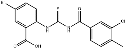 5-BROMO-2-[[[(3-CHLORO-4-METHYLBENZOYL)AMINO]THIOXOMETHYL]AMINO]-BENZOIC ACID Struktur