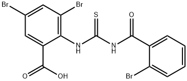 3,5-DIBROMO-2-[[[(2-BROMOBENZOYL)AMINO]THIOXOMETHYL]AMINO]-BENZOIC ACID Struktur