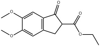 Ethyl 2,3-dihydro-5,6-dimethoxy-1-oxo-1H-indene-2-carboxylate Struktur