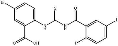 5-BROMO-2-[[[(2,5-DIIODOBENZOYL)AMINO]THIOXOMETHYL]AMINO]-BENZOIC ACID Struktur