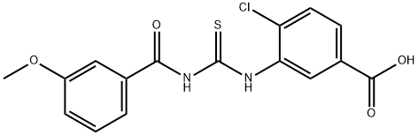 4-CHLORO-3-[[[(3-METHOXYBENZOYL)AMINO]THIOXOMETHYL]AMINO]-BENZOIC ACID Struktur