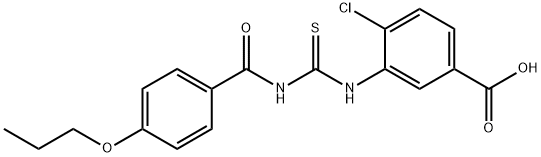 4-CHLORO-3-[[[(4-PROPOXYBENZOYL)AMINO]THIOXOMETHYL]AMINO]-BENZOIC ACID Struktur