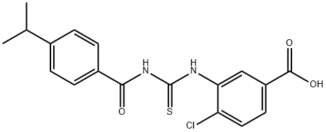 4-CHLORO-3-[[[[4-(1-METHYLETHYL)BENZOYL]AMINO]THIOXOMETHYL]AMINO]-BENZOIC ACID Struktur