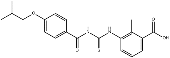 2-METHYL-3-[[[[4-(2-METHYLPROPOXY)BENZOYL]AMINO]THIOXOMETHYL]AMINO]-BENZOIC ACID Struktur