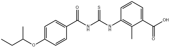 2-METHYL-3-[[[[4-(1-METHYLPROPOXY)BENZOYL]AMINO]THIOXOMETHYL]AMINO]-BENZOIC ACID Struktur