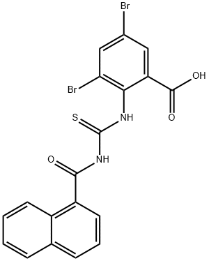 3,5-DIBROMO-2-[[[(1-NAPHTHALENYLCARBONYL)AMINO]THIOXOMETHYL]AMINO]-BENZOIC ACID Struktur