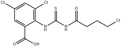 3,5-DICHLORO-2-[[[(4-CHLORO-1-OXOBUTYL)AMINO]THIOXOMETHYL]AMINO]-BENZOIC ACID Struktur