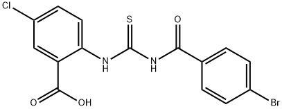 2-[[[(4-BROMOBENZOYL)AMINO]THIOXOMETHYL]AMINO]-5-CHLORO-BENZOIC ACID Struktur