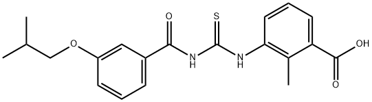 2-METHYL-3-[[[[3-(2-METHYLPROPOXY)BENZOYL]AMINO]THIOXOMETHYL]AMINO]-BENZOIC ACID Struktur