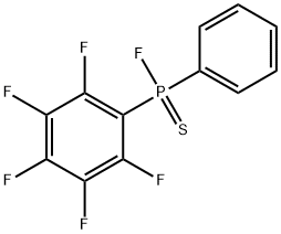 Fluoro(pentafluorophenyl)(phenyl)phosphine sulfide Struktur