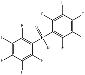 Bis(pentafluorophenyl)bromophosphine sulfide Struktur