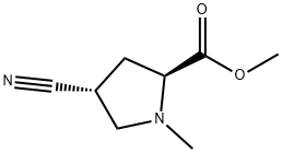 Proline, 4-cyano-1-methyl-, methyl ester, trans- (9CI) Struktur