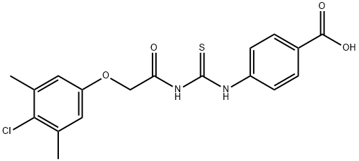 4-[[[[(4-CHLORO-3,5-DIMETHYLPHENOXY)ACETYL]AMINO]THIOXOMETHYL]AMINO]-BENZOIC ACID Struktur