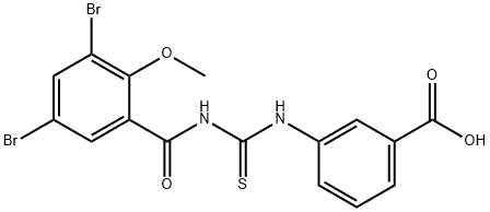 3-[[[(3,5-DIBROMO-2-METHOXYBENZOYL)AMINO]THIOXOMETHYL]AMINO]-BENZOIC ACID Struktur