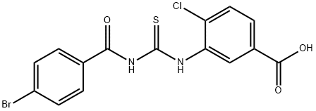 3-[[[(4-BROMOBENZOYL)AMINO]THIOXOMETHYL]AMINO]-4-CHLORO-BENZOIC ACID Struktur