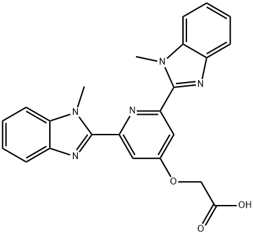 2, 6-bis(1-methylbenzimidazol-2-yl)-4-oxyacetic acid pyridine Struktur