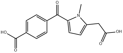 1-methyl-5-(4-carboxybenzoyl)-1H-pyrrole-2-acetic acid Struktur