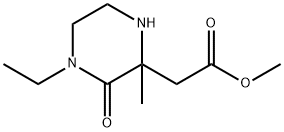 2-Piperazineaceticacid,4-ethyl-2-methyl-3-oxo-,methylester(9CI) Struktur