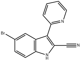 5-Bromo-3-(2-pyridyl)-1H-indole-2-carbonitrile Struktur