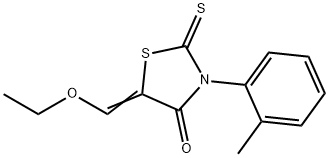 5-Ethoxymethylene-2-thioxo-3-o-tolyl-4-thiazolidinone Struktur