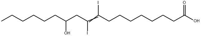 12-Hydroxy-9,10-diiodo-9-octadecenoic acid Struktur