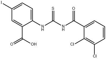 2-[[[(2,3-DICHLOROBENZOYL)AMINO]THIOXOMETHYL]AMINO]-5-IODO-BENZOIC ACID Struktur