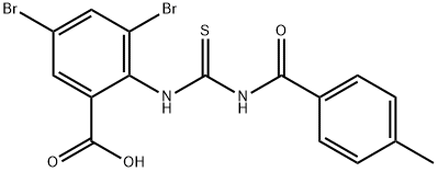 3,5-DIBROMO-2-[[[(4-METHYLBENZOYL)AMINO]THIOXOMETHYL]AMINO]-BENZOIC ACID Struktur