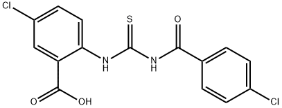 5-CHLORO-2-[[[(4-CHLOROBENZOYL)AMINO]THIOXOMETHYL]AMINO]-BENZOIC ACID Struktur