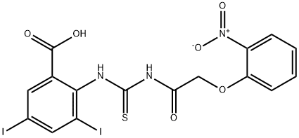 3,5-DIIODO-2-[[[[(2-NITROPHENOXY)ACETYL]AMINO]THIOXOMETHYL]AMINO]-BENZOIC ACID Struktur