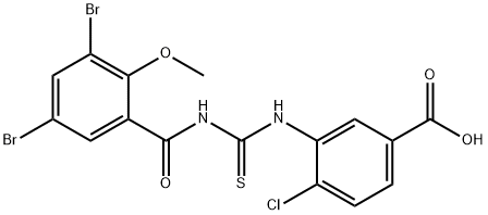 4-CHLORO-3-[[[(3,5-DIBROMO-2-METHOXYBENZOYL)AMINO]THIOXOMETHYL]AMINO]-BENZOIC ACID Struktur