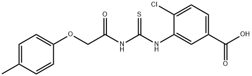 4-CHLORO-3-[[[[(4-METHYLPHENOXY)ACETYL]AMINO]THIOXOMETHYL]AMINO]-BENZOIC ACID Struktur