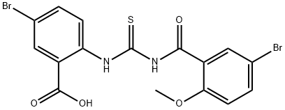 5-BROMO-2-[[[(5-BROMO-2-METHOXYBENZOYL)AMINO]THIOXOMETHYL]AMINO]-BENZOIC ACID Struktur